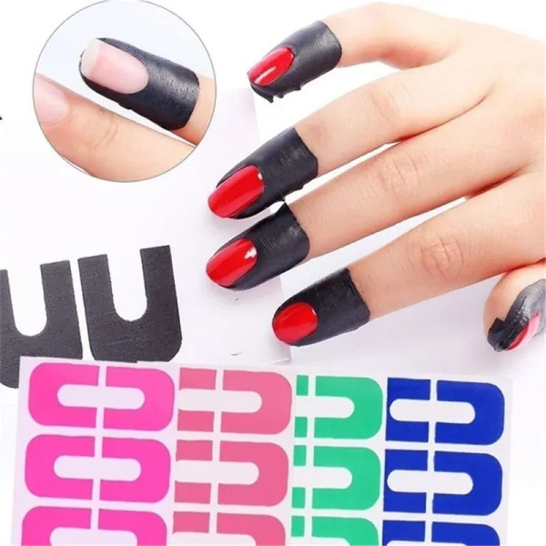 U-shape Nail Form Guide Sticker Stripping Tape Anti-splash Protection Nails Creative Fingerprint St F640-3256801278491322