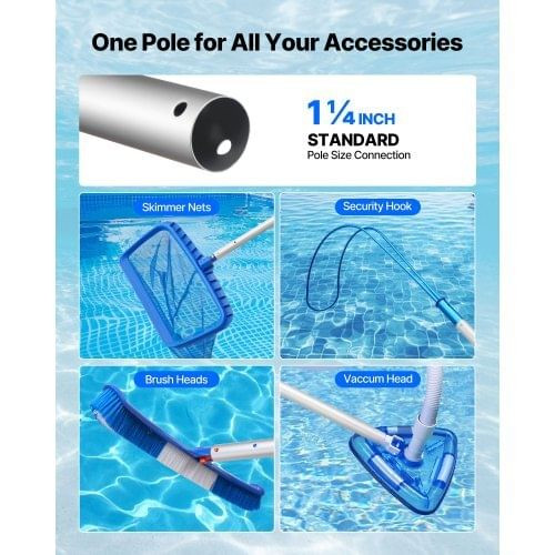Pool Pole, 3.4 to 12 Ft Telescoping Swimming Pool Cleaning Poles, Professional Adjustable Telescopi E415-BCGYCQJTJYCGUEC1M001V0