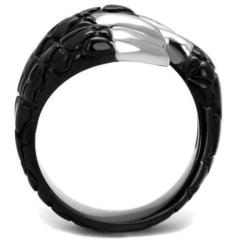 TK2510 - Two-Tone IP Black (Ion Plating) Stainless Steel Ring with No Stone A874-TK2510