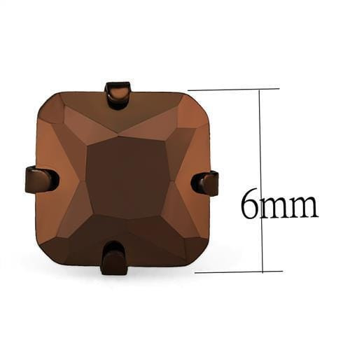 TK2584 - Two Tone IP Light Brown (IP Light coffee) Stainless Steel Earrings with AAA Grade CZ  in L A874-TK2584