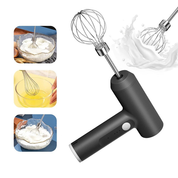 Wireless Electric Food Mixer Automatic Whisk Dough 3 Speeds Egg Beater Baking Dough Cake Cream Mixe F640-3256806878568683