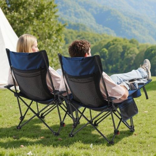 Reclining Camping Chair, 4 Adjustable Positions, Portable Folding Lounger for Adults, Mesh Beach Ch E415-PTTYXTTYWBXL8VIN5002V0