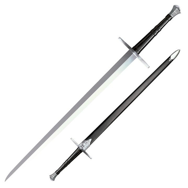 Cold Steel Hand-And-A-Half 33-1/2" Sword with Leather/Wood Scabbard M119-88HNH