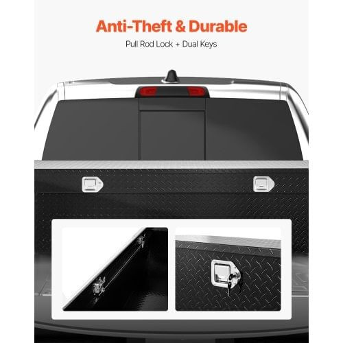 Crossover Truck Tool Box, 71x27x18 In, Heavy Duty Aluminum Toolbox with Diamond Texture, Pick Up Tr E415-QRSHBGJXHSL7UTKCK001V0