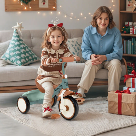 Toddler Tricycle Kids Trike with Adjustable Seat and Basket Aged 3-5 Years Old-Green - Color: Green D681-TQ10343GN