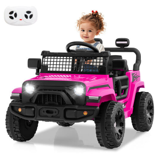 12V Kids Ride on Truck Car Battery Powered Electric Vehicle-Pink - Color: Pink D681-TQ10374US-PI
