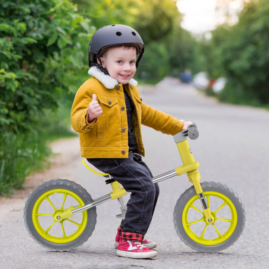 12 Inch Balance Bike with Adjustable Seat and Rotatable Handlebar-Green B593-TS10173