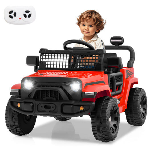 12V Kids Ride on Truck Car Battery Powered Electric Vehicle-Red - Color: Red D681-TQ10374US-RE