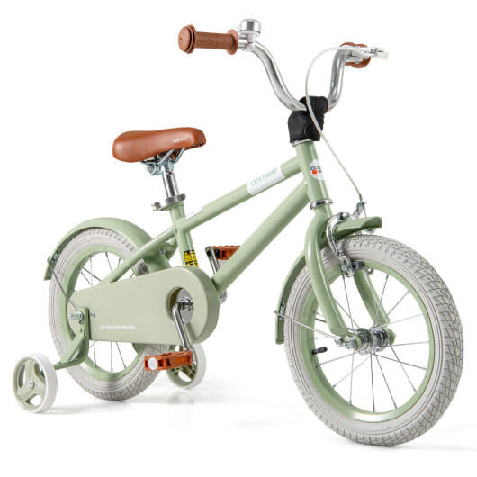 Kids Bike with Adjustable Handlebar and Saddle Green-14 Inches - Color: Green - Size: 14 inches D681-TS10177GN-14