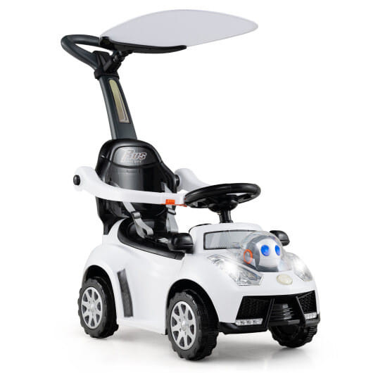 3 in 1 Push Car for Toddler Stroller Sliding Walking Car for Boys and Girls-White - Color: White D681-TQ10384WH