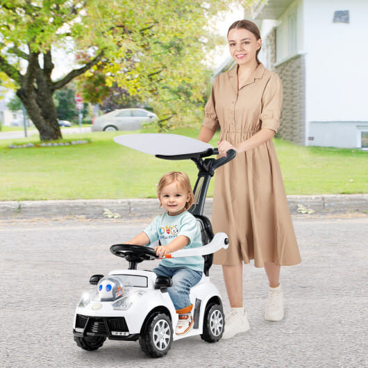 3 in 1 Push Car for Toddler Stroller Sliding Walking Car for Boys and Girls-White - Color: White D681-TQ10384WH