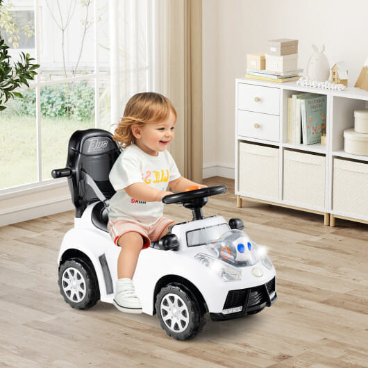 3 in 1 Push Car for Toddler Stroller Sliding Walking Car for Boys and Girls-White - Color: White D681-TQ10384WH