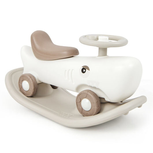 Convertible Rocking Horse and Sliding Car with Detachable Balance Board-Dark Gray B593-UY10060