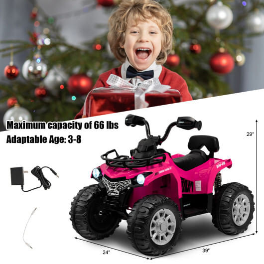 12V Kids Ride On ATV 4 Wheeler with MP3 and Headlights-Red B593-TQ10077US