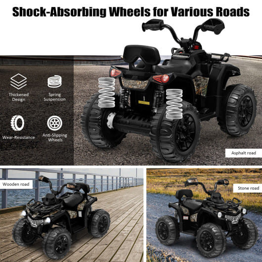 12V Kids Ride On ATV 4 Wheeler with MP3 and Headlights-Red B593-TQ10077US