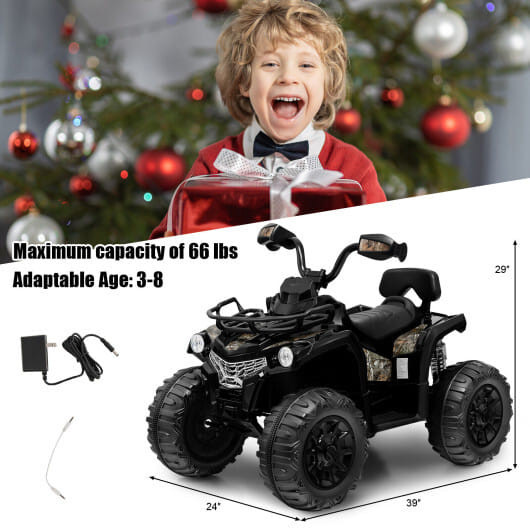 12V Kids Ride On ATV 4 Wheeler with MP3 and Headlights-Red B593-TQ10077US