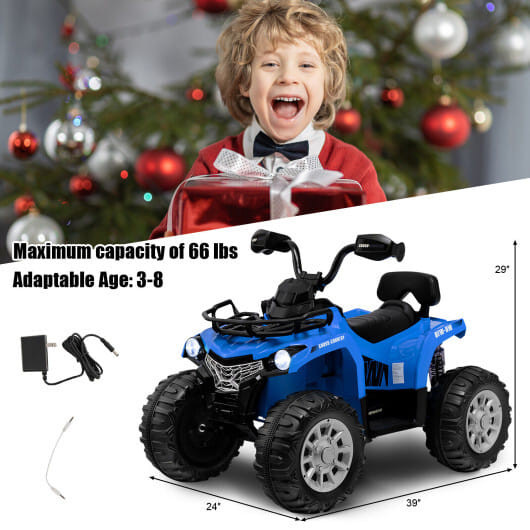 12V Kids Ride On ATV 4 Wheeler with MP3 and Headlights-Red B593-TQ10077US