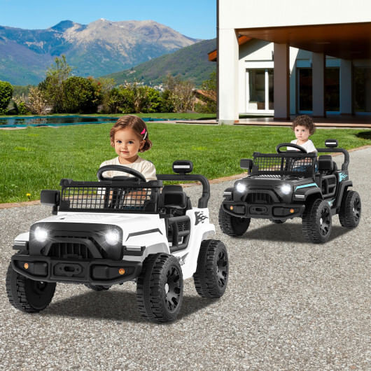 12V Kids Ride on Truck Car Battery Powered Electric Vehicle-Black B593-TQ10374US