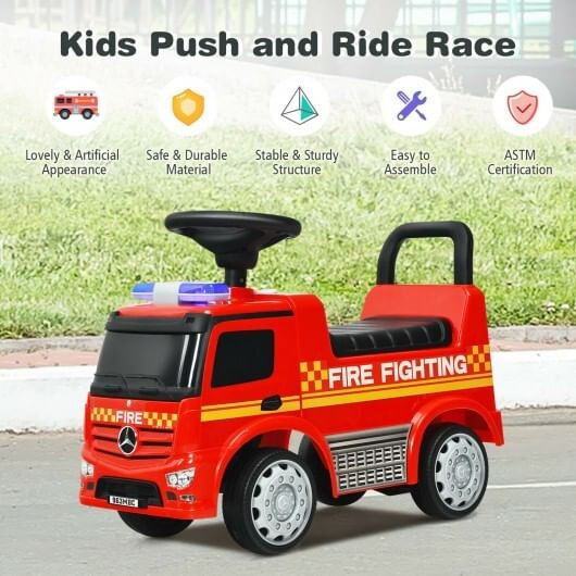 Licensed Mercedes Benz Kids Fire Engine Racer-Red - Color: Red D681-TQ10007RE