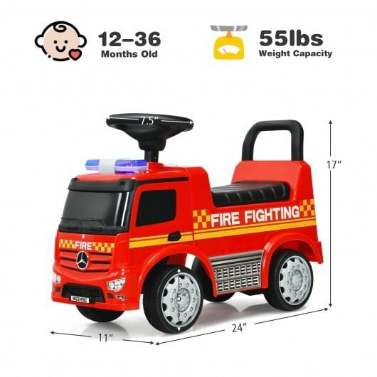 Licensed Mercedes Benz Kids Fire Engine Racer-Red - Color: Red D681-TQ10007RE