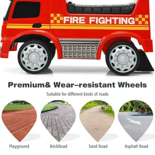 Licensed Mercedes Benz Kids Fire Engine Racer-Red - Color: Red D681-TQ10007RE