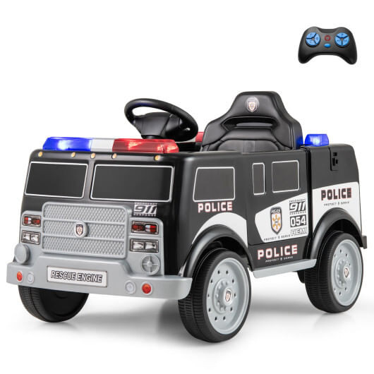 12V Battery Powered Electric Vehicle with 3 Speeds and Megaphone-Black B593-TQ10291US