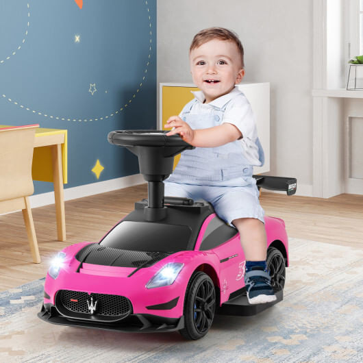 6V Electric Kids Ride on Push Car Maserati Licensed with Foot Pedal and Music-Pink B593-TQ10309US