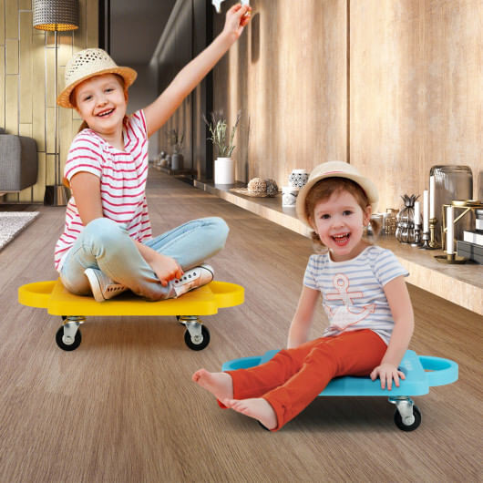 4/6-Pack Kids Scooter Board with Handles and Non-Marring Casters-6 Pack B593-TS10100CL-4TS10102CL-6