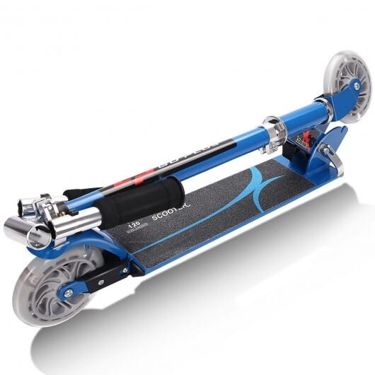 Folding Aluminum Kids Kick Scooter with LED Lights-Blue B593-SP0547