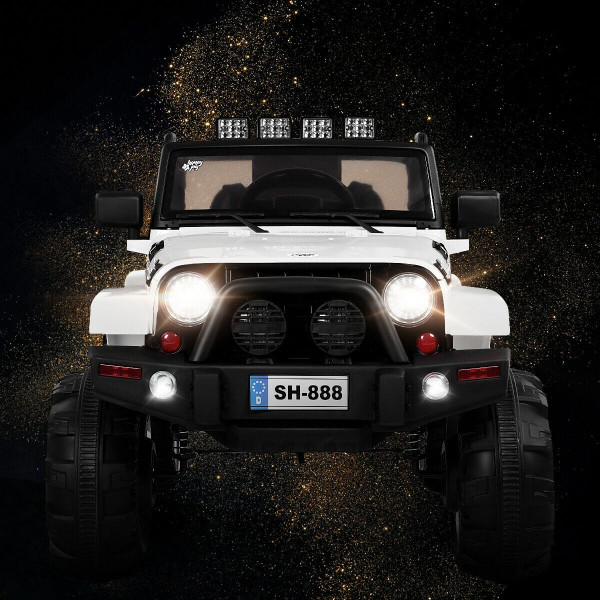12V Kids Remote Control Riding Truck Car with LED Lights-White - Color: White D681-TY327440WH+