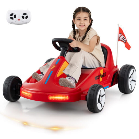 12V Electric Go Kart for Kids Race Toy with Remote Control and Music-Blue B593-TQ10301US