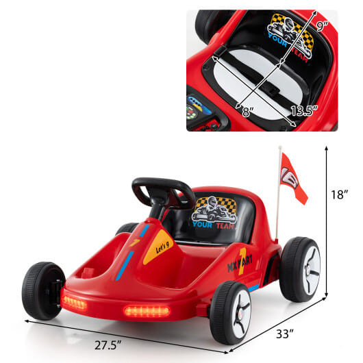 12V Electric Go Kart for Kids Race Toy with Remote Control and Music-Blue B593-TQ10301US