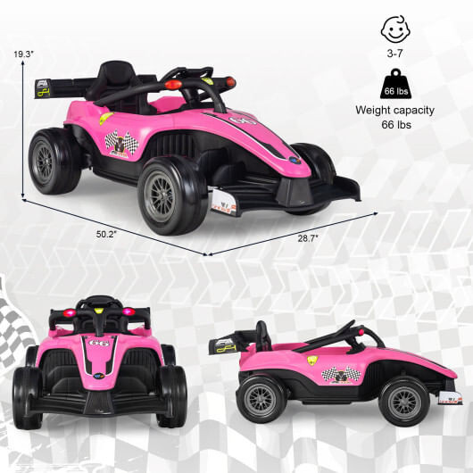 12V Kids Ride on Electric Formula Racing Car with Remote Control-Pink - Color: Pink D681-TQ10081US-PI