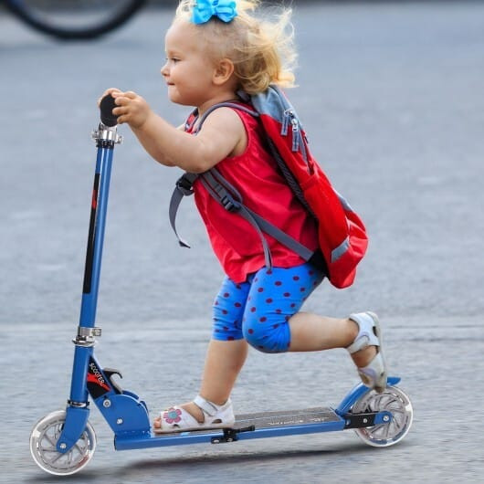 Folding Aluminum Kids Kick Scooter with LED Lights-Blue - Color: Blue D681-SP0547BL