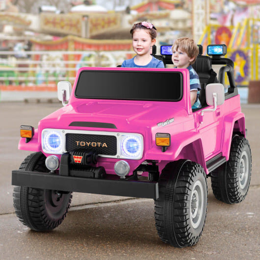 12V 2-Seat Licensed Kids Ride On Toyota FJ40 Car with 2.4G Remote Control-Black B593-TQ10120US+