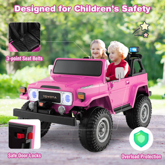 12V 2-Seat Licensed Kids Ride On Toyota FJ40 Car with 2.4G Remote Control-Black B593-TQ10120US+