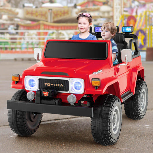 12V 2-Seat Licensed Kids Ride On Toyota FJ40 Car with 2.4G Remote Control-Black B593-TQ10120US+
