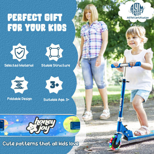 Folding Kick Scooter with 3 Adjustable Heights for Kids-Pink B593-SP37820