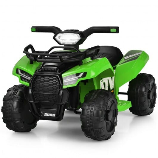 6V Kids ATV Quad Electric Ride On Car with LED Light and MP3-Green - Color: Green D681-TQ10019US-GN
