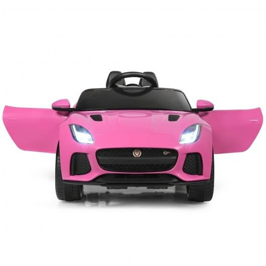 12V Jaguar F-Type SVR Licensed Kids Ride On Car-Pink - Color: Pink D681-TY327674PI
