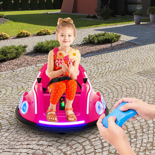 12V Electric Ride On Car with Remote Control and Flashing LED Lights-Purple B593-TQ10170US