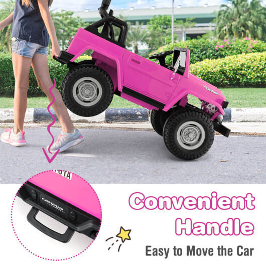12V 2-Seat Licensed Kids Ride On Toyota FJ40 Car with 2.4G Remote Control-Pink - Color: Pink D681-TQ10120US-PI+