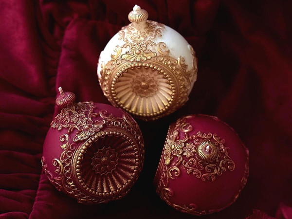 Renaissance Candle | Vintage Ornament Christmas Gift | Holiday Decor Ball | Versailles Inspired Can H652-1009