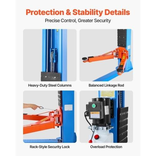 2 Post Lift, 9000 lbs Capacity, 220V 2.95 HP Powerful Motor, Two Post Car Lift Auto Hoist for Sedan E415-SZJSJ70INCHSHTARI001V7