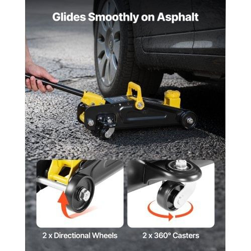 Low Profile Floor Jack, 1.5 Ton (3300 lbs) Capacity, Steel Racing Floor Jack with Single Piston Qui E415-WSQJDTZ15TDD8UTAB001V0