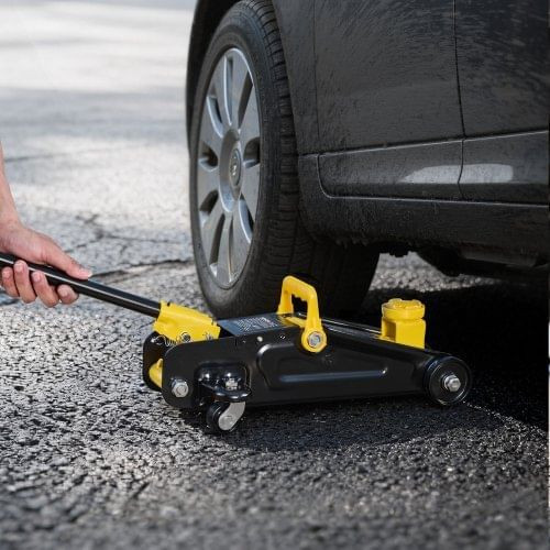 Low Profile Floor Jack, 1.5 Ton (3300 lbs) Capacity, Steel Racing Floor Jack with Single Piston Qui E415-WSQJDTZ15TDD8UTAB001V0