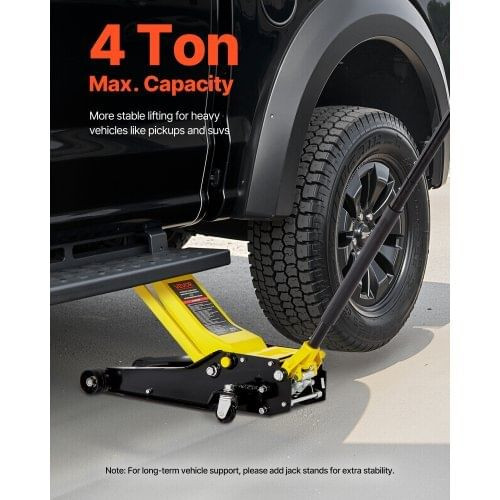 Low Profile Floor Jack, 4 Ton (8818 lbs) Capacity, Steel Racing Floor Jack with Dual Pistons Quick  E415-SGWSQJDTZ4TXABSW9001V0