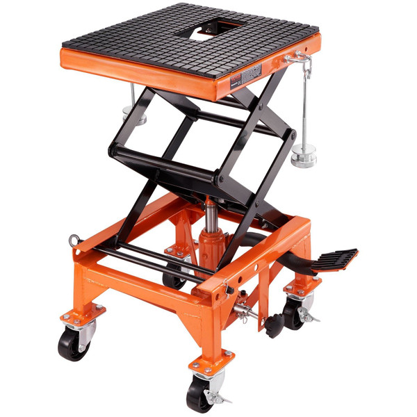  Hydraulic Motorcycle Lift Table, 350 LBS Capacity Motorcycle Scissor Jack Lift with Wide Deck, J-h E415-MTCSJJYYBF350G0E1V0