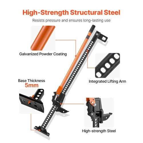 Farm Jack, 48" Utility High Lift Farm Jack, 3.18 Ton (7,000 lbs) Capacity Ratcheting Off Road Utili E415-NCQJDZJ48INCD3YRG001V0