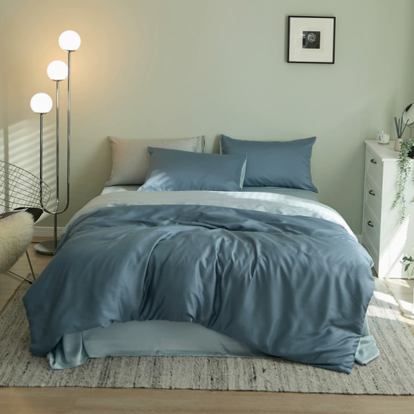 Color: Stylish Blue, Please Input: 2.0m flat sheet 4pcs - Four-piece Set Light Luxury Summer High S Q119-CJYD231655305EV